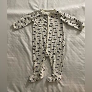 Starting Out Cream Footie with Holiday Print Size 9 Months